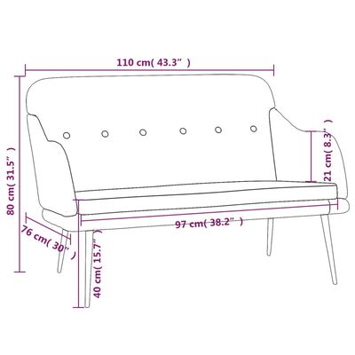 vidaXL Bancă, galben deschis, 110x76x80 cm, textil