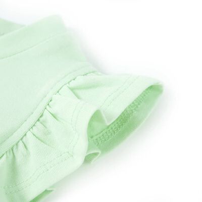 Tricou pentru copii cu mâneci cu volane, verde deschis, 140