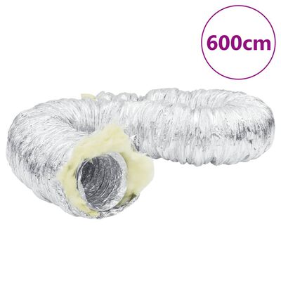 vidaXL Conductă de ventilație izolată, 6 m, Ø10 cm, aluminiu