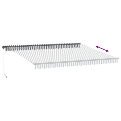 vidaXL Copertină retractabilă manual cu LED-uri antracit/alb 450x350cm