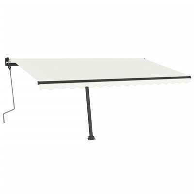 vidaXL Copertină retractabilă manual cu LED, crem, 400x350 cm