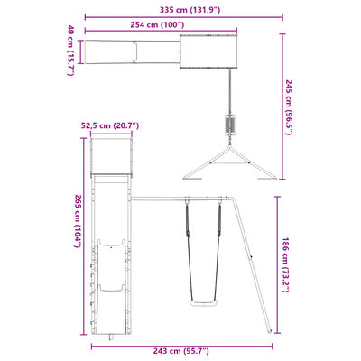 vidaXL Set de joacă pentru exterior, lemn masiv de pin