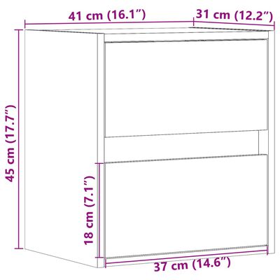 vidaXL Comodă TV de perete cu lumini LED, gri beton, 41x31x45 cm