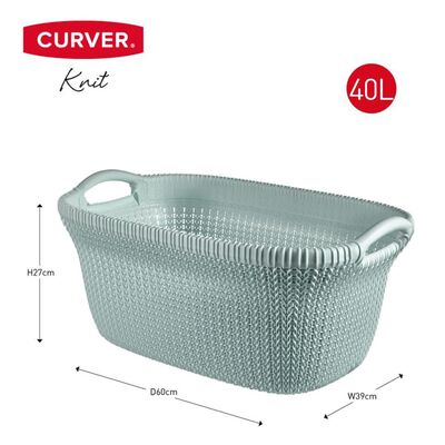 Curver Coș de rufe Knit 40L albastru deschis