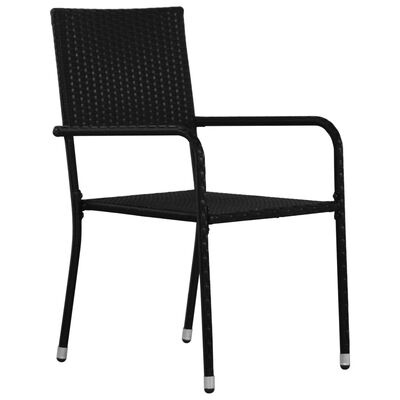 vidaXL Set mobilier de grădină, 5 piese, negru