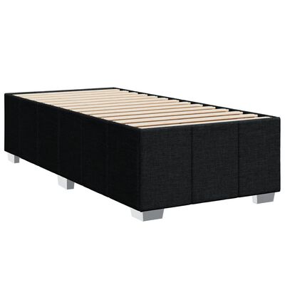 vidaXL Pat box spring cu saltea, negru, 80x200 cm, textil