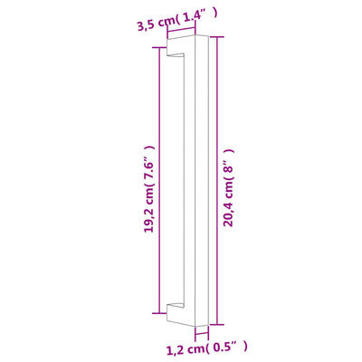 vidaXL Mânere de dulap, 5 buc., negru, 192 mm, oțel inoxidabil