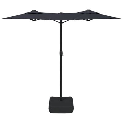 vidaXL Umbrelă de grădină cu două capete, negru, 316x240 cm