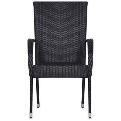 vidaXL Set mobilier de grădină, 3 piese, negru