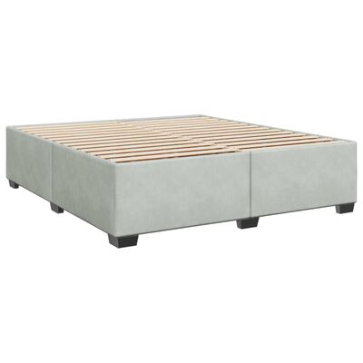 vidaXL Pat box spring cu saltea, gri deschis, 200x200 cm, catifea