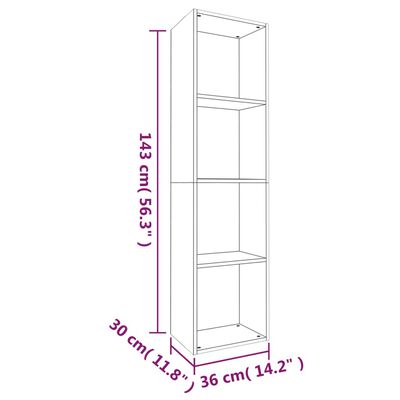 vidaXL Bibliotecă/dulap TV stejar fumuriu 36x30x143 cm lemn prelucrat