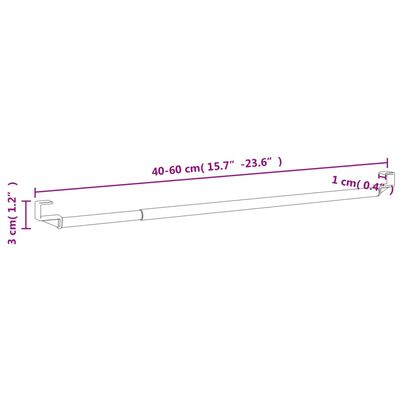 vidaXL Șine pentru perdele 2 buc, alb și argintiu, 40-60 cm, aluminiu