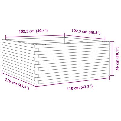 vidaXL Jardinieră de grădină, 110x110x46 cm, lemn de pin impregnat