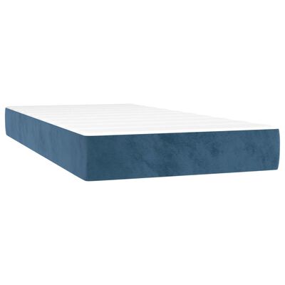 vidaXL Pat box spring cu saltea, albastru închis, 80x200 cm, catifea