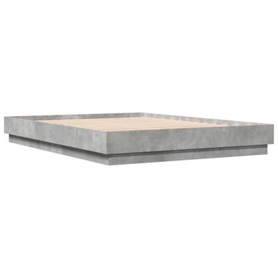 vidaXL Cadru de pat, gri beton, 150x200 cm, lemn prelucrat