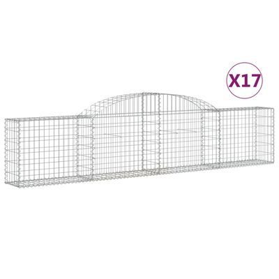 vidaXL Coșuri gabion arcuite, 17 buc., 300x30x60/80cm, fier galvanizat