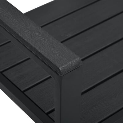 vidaXL Bancă de grădină, negru, 120 cm, aspect de lemn, HDPE