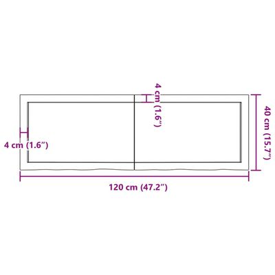 vidaXL Raft de perete maro deschis 120x40x(2-4) cm lemn stejar tratat