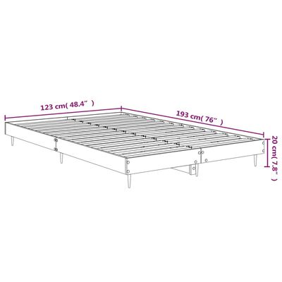 vidaXL Cadru de pat, alb extralucios, 120x190 cm, lemn prelucrat