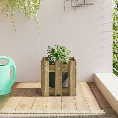 vidaXL Jardinieră grădină design gard 30x30x30cm lemn de pin impregnat