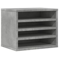 vidaXL Organizator birou, gri beton, 36x26x29,5 cm lemn prelucrat