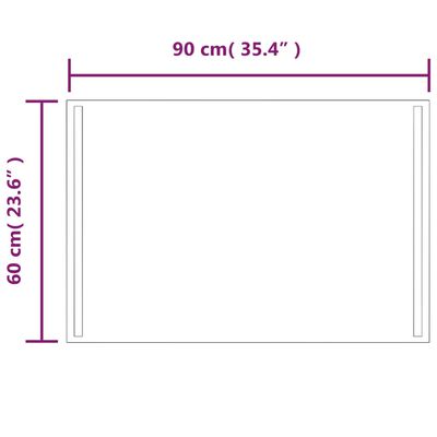 vidaXL Oglindă de baie cu LED, 60x90 cm