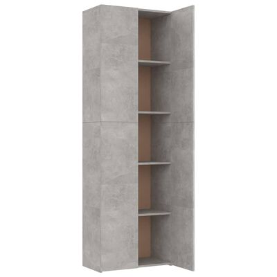 vidaXL Dulap de birou, gri beton, 60x32x190 cm, lemn prelucrat