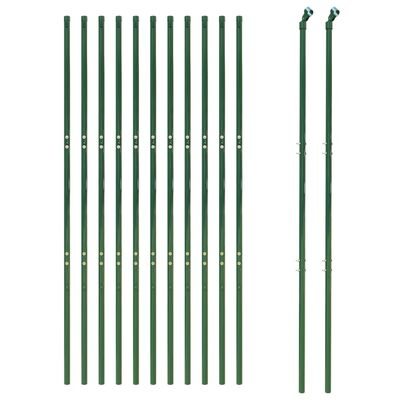 vidaXL Gard plasă de sârmă, verde, 1,4x25 m, oțel galvanizat