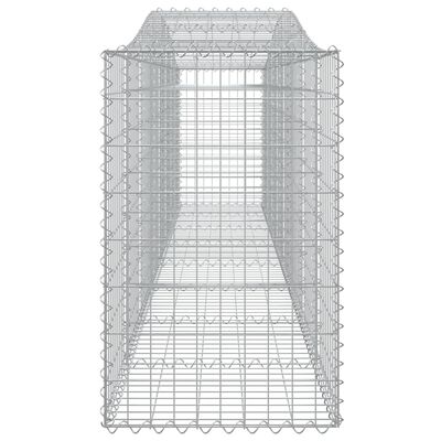 vidaXL Coșuri gabion arcuite 9 buc, 400x50x80/100 cm, fier galvanizat