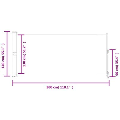 vidaXL Copertină laterală retractabilă de terasă, albastru, 140x300 cm