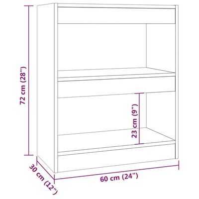 vidaXL Bibliotecă/Separator cameră, stejar maro, 60x30x72 cm