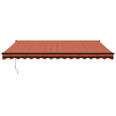 vidaXL Copertină retractabilă portocaliu/maro 4x3 m, textil/aluminiu