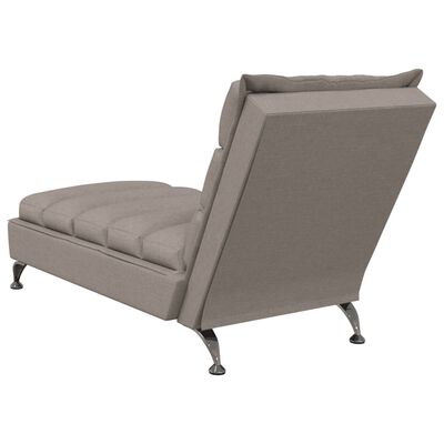 vidaXL Șezlong cu perne, gri taupe, material textil