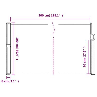 vidaXL Copertina laterală retractabilă, teracotă, 100x300 cm