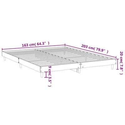 vidaXL Cadru de pat, gri sonoma, 160x200 cm, lemn prelucrat