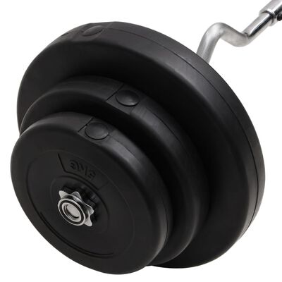 vidaXL Set halteră ondulată cu greutăți, 60 kg