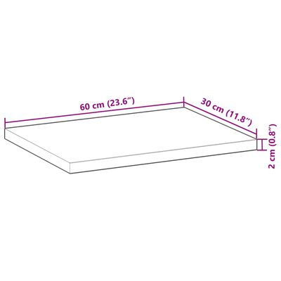 vidaXL Rafturi suspendate 3 buc. 60x30x2 cm lemn masiv acacia netratat