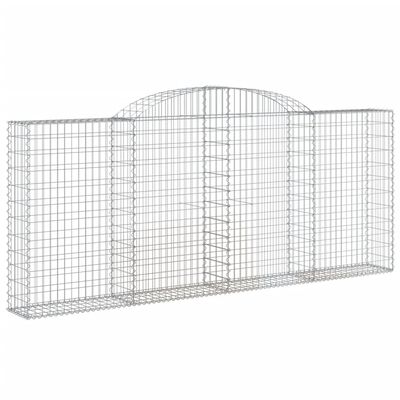 vidaXL Coșuri gabion arcuite 7 buc, 300x30x120/140 cm, fier galvanizat