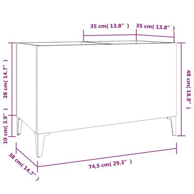 vidaXL Dulap pentru discuri stejar sonoma 74,5x38x48 cm lemn prelucrat