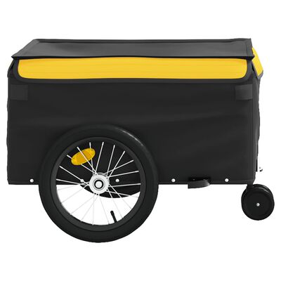 vidaXL Remorcă pentru biciclete, negru și galben, 45 kg, fier