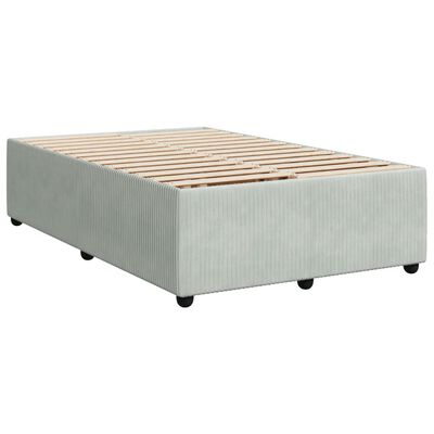 vidaXL Pat box spring cu saltea, gri deschis, 120x190 cm, catifea