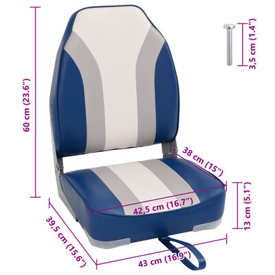 vidaXL Set cu scaun pentru barcă, pliabil, 4 piese, spătar înalt