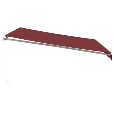 vidaXL Copertina retractabilă manual cu LED, vișiniu, 400x300 cm