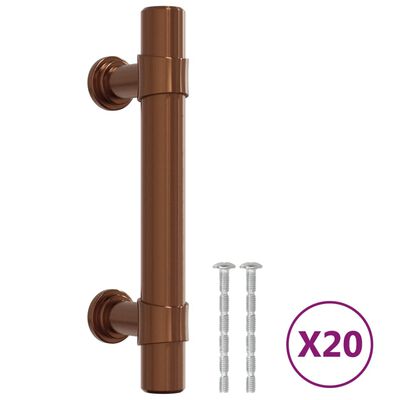 vidaXL Mânere de dulap, 20 buc., bronz, 64 mm, oțel inoxidabil