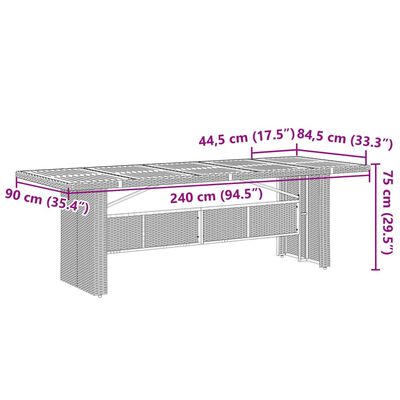 vidaXL Set bistro de grădină cu perne, 9 piese, gri, poliratan