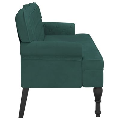 vidaXL Banchetă cu spătar, verde închis, 119,5x64,5x75 cm, catifea