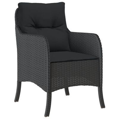 vidaXL Set mobilier de grădină cu perne, 7 piese, negru, poliratan