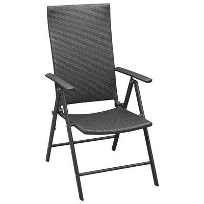 vidaXL Set mobilier de grădină, 3 piese, negru