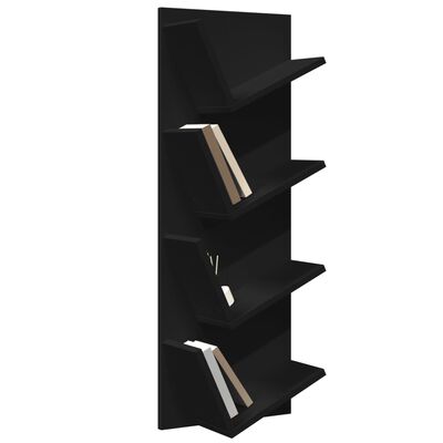 vidaXL Bibliotecă de perete cu 4 niveluri, negru, 33x16x90 cm