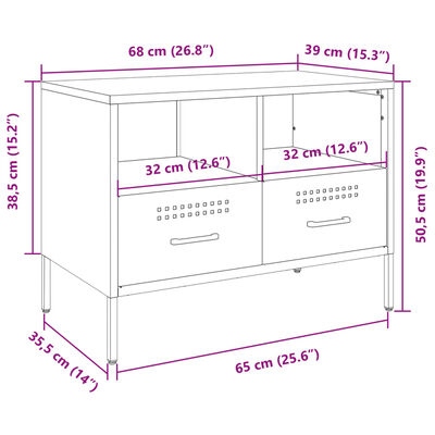 vidaXL Dulap TV, galben muștar, 68x39x50,5 cm, oțel